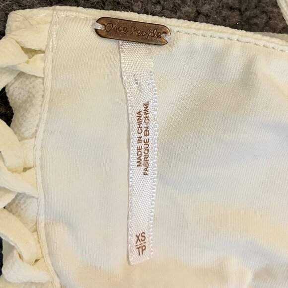 Free People | Tropical Wave Layered Crop Top in Cream, size XS - Picture 11 of 11